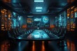 © tydeline - Futuristic Tech Control Room:  Digital Data Visualization on Screens