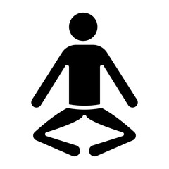 Canvas Print - Reclining Bound Angle Pose (Supta Baddha Konasana) Vector Glyph Icon Design