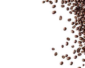 isolated pattern of scattered coffee beans