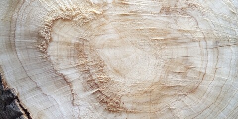 Wall Mural - Close up of light sawn wood surface texture featuring soft beige and cream tones with concentric rings ideal for artistic backgrounds and designs