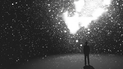 Wall Mural - starry night sky, milky way galaxy with stars and space dust in the universe. generative ai. starbri