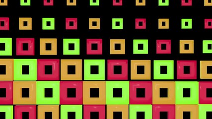 Wall Mural - 3D Abstract loop Animation on black Background, CG VFX element. 