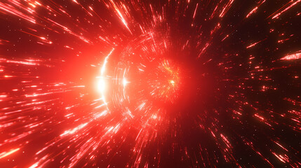 Wall Mural - gargantua galaxy design, graphic 3d illustration, red wormhole or black hole shine in space, inspira