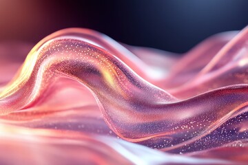 Wall Mural - beautiful flowing abstract waves with sparkling light reflections in soft pastel colors for modern b