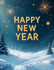 Wall Mural - happy new year greeting card