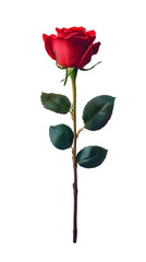 Wall Mural - Red rose flower isolated on white background