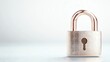 © Amornrat - Close-up of a shiny metallic padlock against a light background, symbolizing security and protection in the digital age, emphasizing privacy and safety in technology.