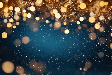 Wall Mural - stunning bokeh background with shimmering golden lights for celebration, event, or artistic projects