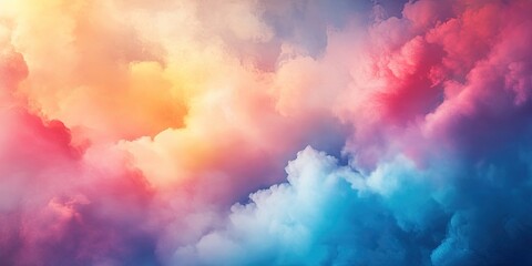 Wall Mural - vibrant abstract clouds in soft gradients of pink, orange, and blue create a surreal sky, evoking dr