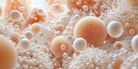 Wall Mural - abstract macro image of soft rounded shapes and bubbles in pastel tones for art, design, and creativ