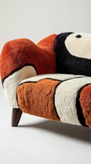 Sticker - Abstract patterned plush fabric loveseat furniture