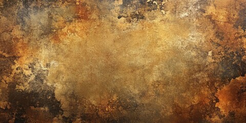 Poster - Earth-toned grunge texture background featuring rich browns and golds with a rugged, weathered finish creating an abstract artistic effect