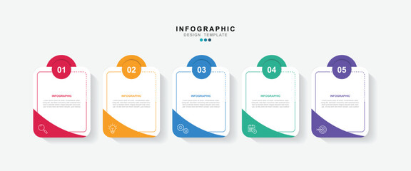 Fototapete - Infographic 5 options design elements for your business data. Vector Illustration.