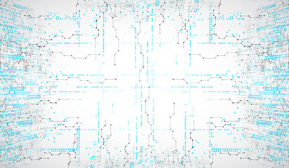 Poster - Abstract technology concept. Circuit board, high computer color background. Vector illustration.