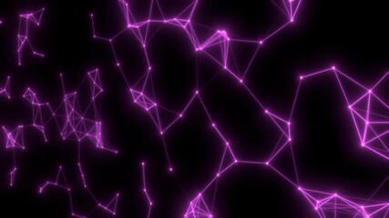 Seamless loop abstract neon background. Dynamic wave with many dots web