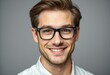 © iushakovsky - Male portrait with glasses and a neutral background