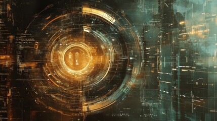 Leinwandbilder - Harmonious double exposure of digital locks and financial growth charts illustrating secure network visuals