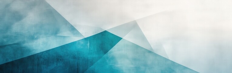 Fototapete - Abstract design featuring bold geometric shapes and a blend of white and teal colors on a textured canvas