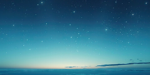 Wall Mural - Night Sky with Stars and Cloud Horizon
