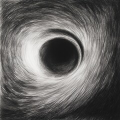 Poster - Black hole surrounded by swirling light and energy in a cosmic display of gravitational pull and space phenomena