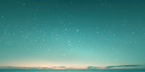 Wall Mural - Night Sky with Stars and Cloud Horizon