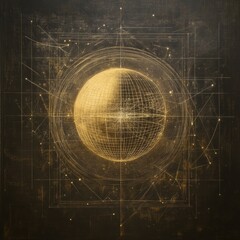 Poster - Glowing digital globe with flowing lines and points illustrating a futuristic design concept. Generative AI
