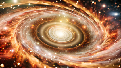 Wall Mural - Multicolored Energy Vortex in Galactic Center. Perfect for: Meditation Events, Cosmic Art Exhibitions, Spiritual Gatherings