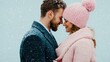 © Arfa_Media - Couple embracing under gentle snowfall, enjoying a romantic moment