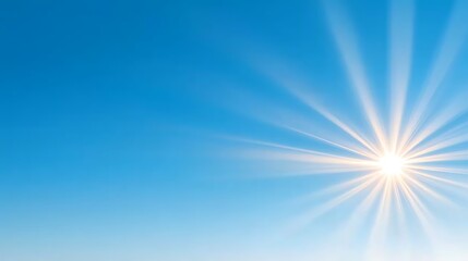 Wall Mural - bright sun rays in a clear blue sky