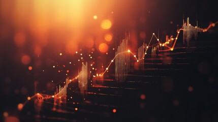 Aufkleber - Investment growth metrics showcasing an upward trend with dynamic background effects