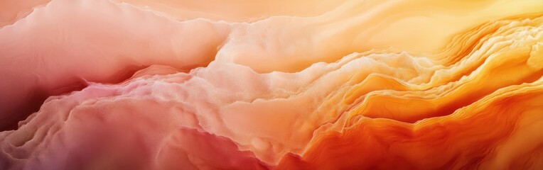 Poster - Elegant amber and pink strokes blend seamlessly, creating a warm and inviting atmosphere at sunset