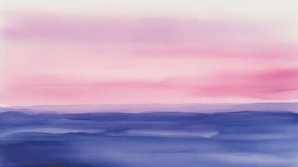 Poster - Watercolor gradient background showcasing soft hues of purple and pink across a serene horizon at dusk