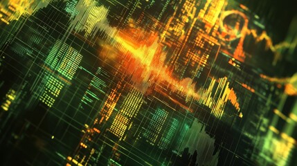 Poster - Professional arrangement of financial data visualizations showing stock market trends and analytics in a modern design