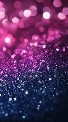 Leinwandbilder - Moody gradient shifting from midnight blue to deep violet with shimmering bokeh effects creating a dreamy atmosphere
