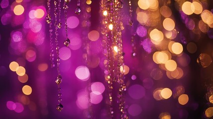 Poster - Dramatic background with shimmering lights creating a magical atmosphere in vibrant purples and golds