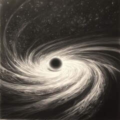 Poster - Swirling light around a black hole in the depths of space, capturing cosmic dynamics and mysteries of the universe
