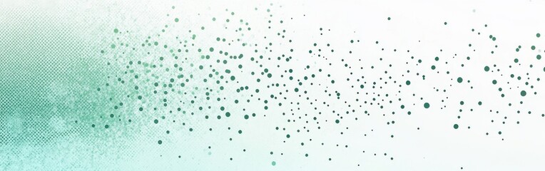 Wall Mural - Pastel mint green halftone dots gracefully transition and fade into a soft white background, creating an elegant design