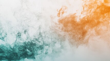Aufkleber - Muted amber and mint pencil strokes create an abstract composition of color and form in a serene background