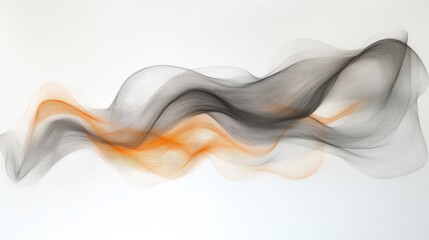 Leinwandbilder - Soft gray and amber swirling lines create a tranquil abstract expression of movement and flow