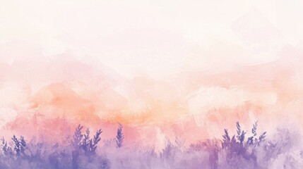 Poster - Soft pencil strokes create a serene background with delicate hues of orange and purple at dusk