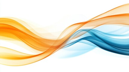 Wall Mural - Abstract Wave Design with Orange and Blue Colors