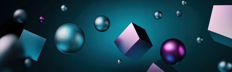 Poster - Unique dynamic abstract shapes in icy silver shades create a mesmerizing visual effect in a futuristic setting