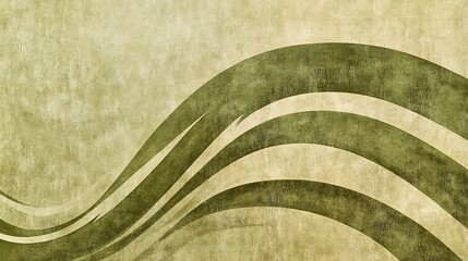 Wall Mural - Calming Pale Green Background with Faint Brushstrokes and Waves