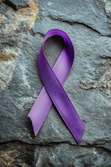 Wall Mural - Purple Ribbon on Rock