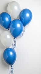 Wall Mural - Festive Blue   White Balloons  Party Decor  Celebration Background