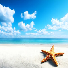 Wall Mural - Summer Beach Starfish Illustration