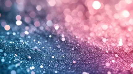 Aufkleber - Calming gradient of aqua blue blending into soft pink with sparkling elements creating a serene visual atmosphere
