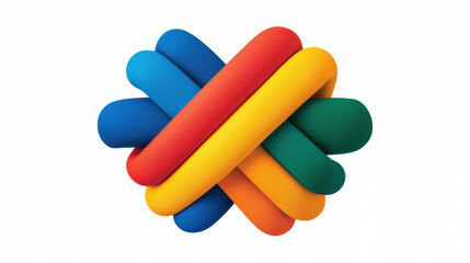 Aufkleber - Colorful abstract design featuring intertwined shapes in vibrant hues