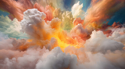 Aufkleber - Majestic clouds in vibrant colors create stunning sky scene filled with warmth and beauty