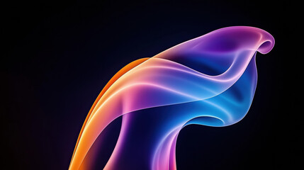 Aufkleber - Vibrant abstract wave design with flowing colors in purple and orange tones